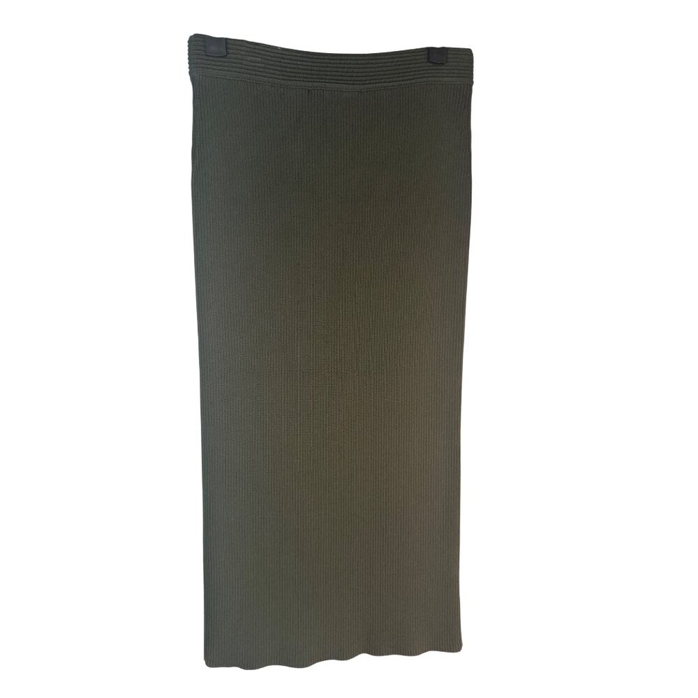 2/$30 Michael Kors XS Olive Ribbed Knit Midi Skirt Viscose/Nylon Blend